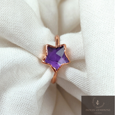 Amazing Amethyst Ring, Handmade Jewelry, Electroplated Ring, February Birthstone Jewelry, Natural Gemstone Ring, Gift for Girlfriend, Gift